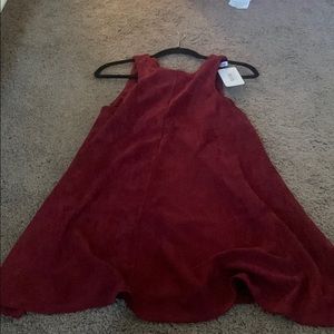 a-line suede dress